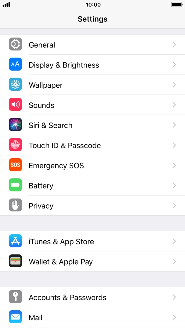 Press Siri & Search.