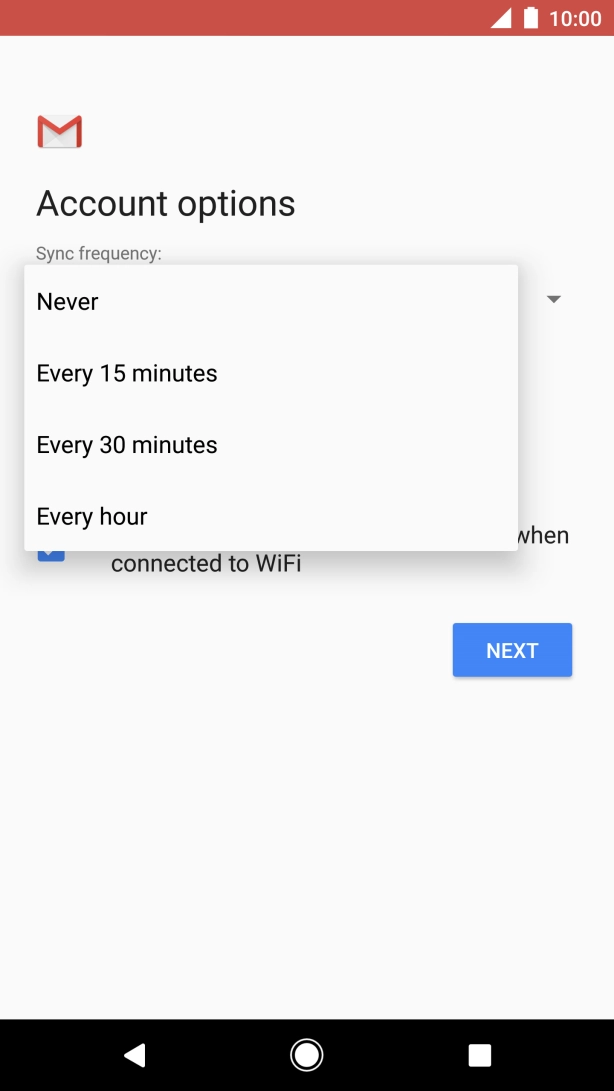 Press the required setting.