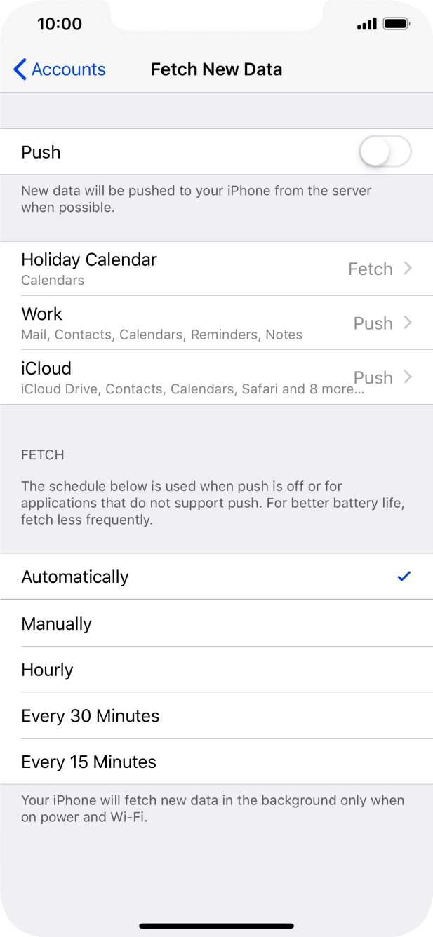 If you turn off the function, press the required setting.