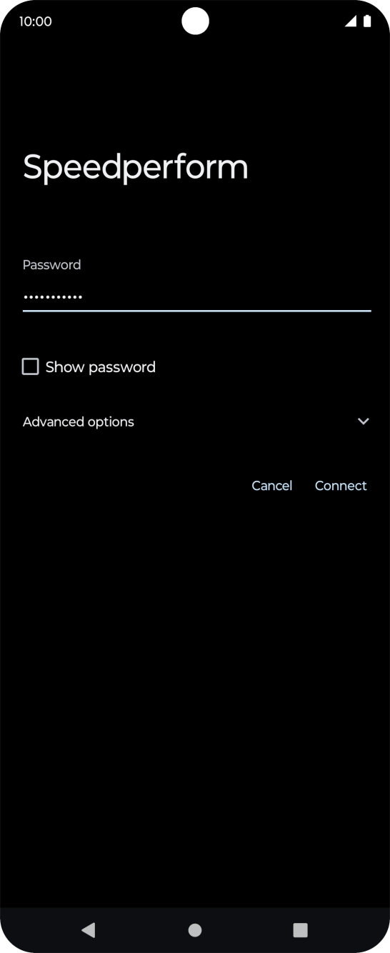 Key in the password for the Wi-Fi network and press Connect.
