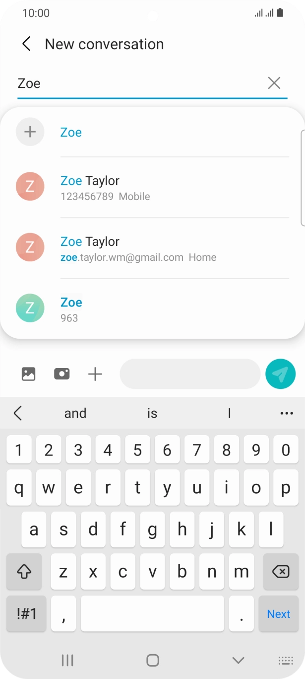 Press the required contact.