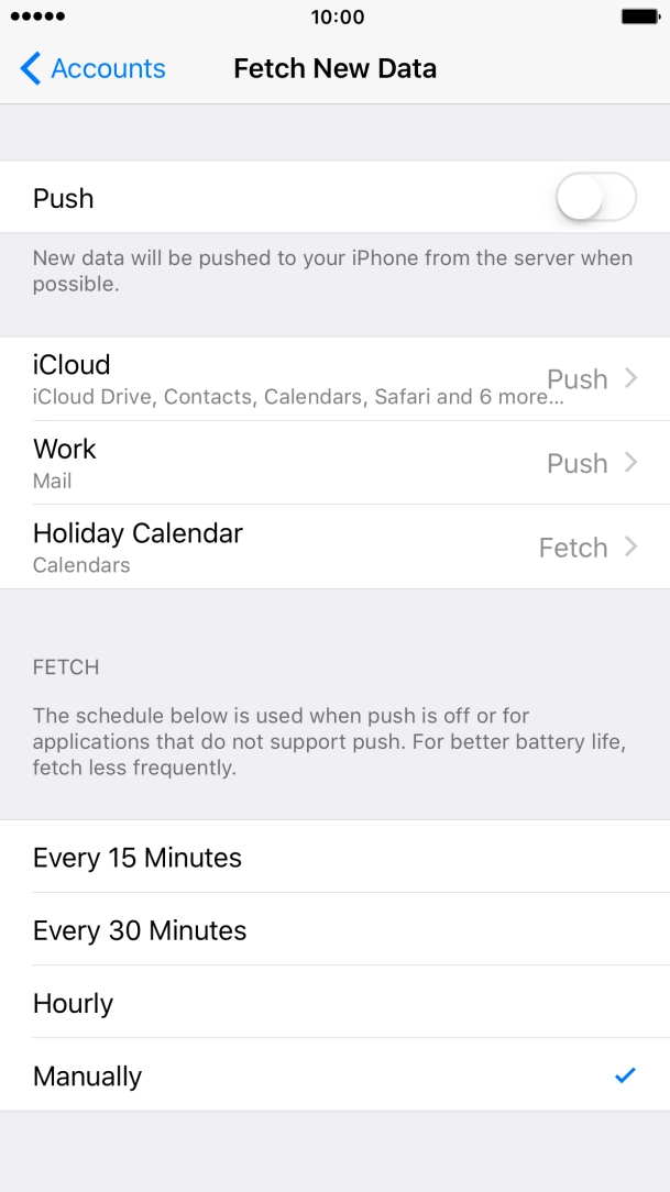 If you turn off the function, press the required setting.