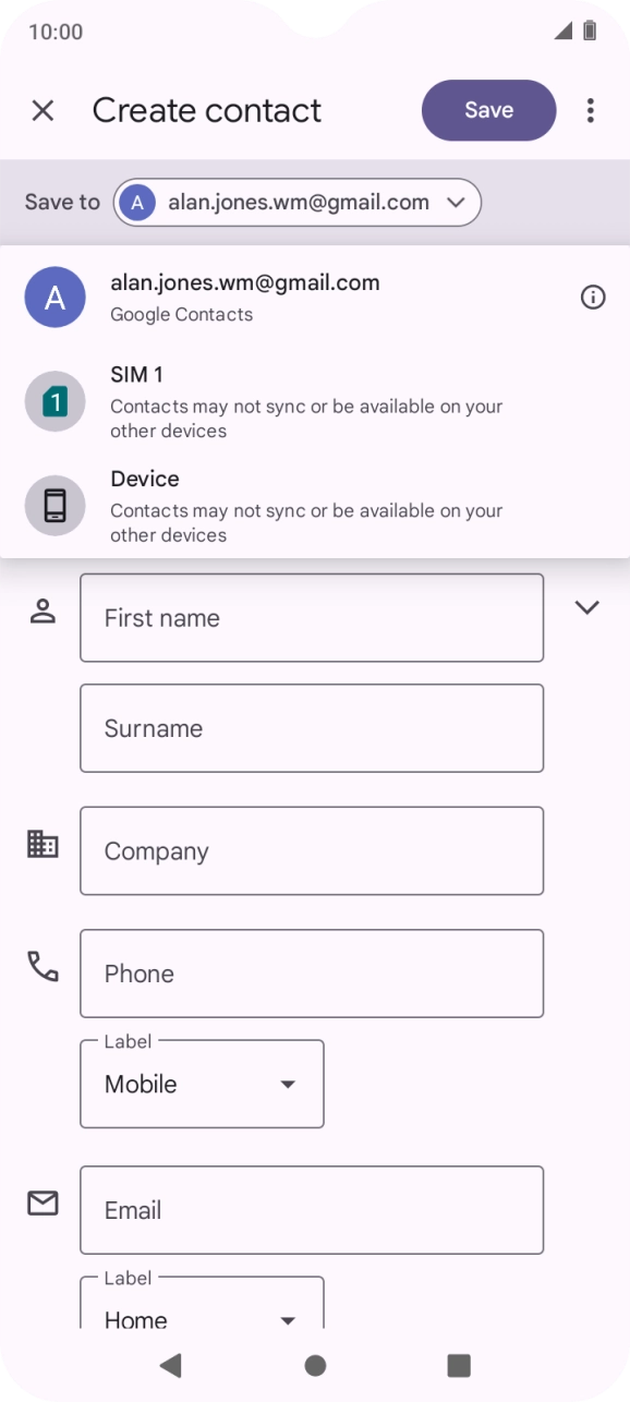 Press the required Google account. Press the required Google account.
