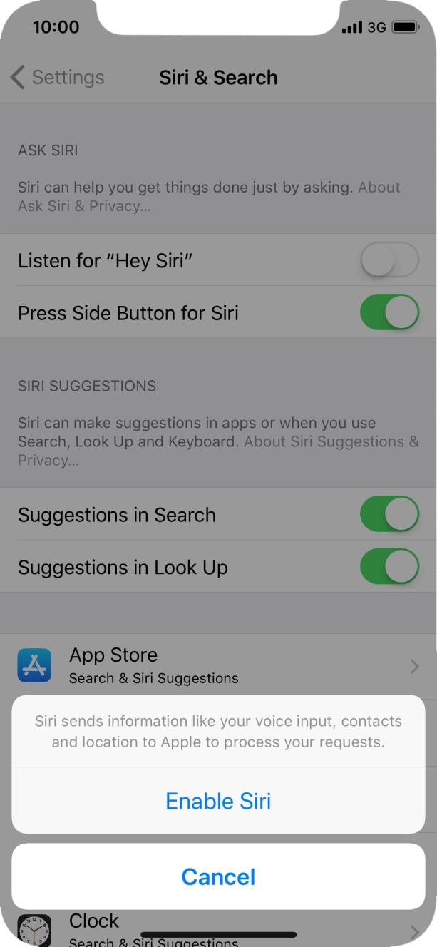 Press Enable Siri.