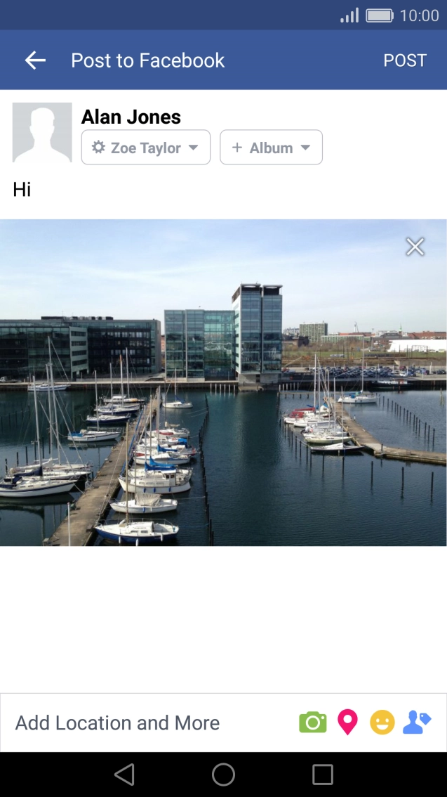 Write the required text and press POST.