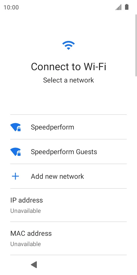 Press the required Wi-Fi network.