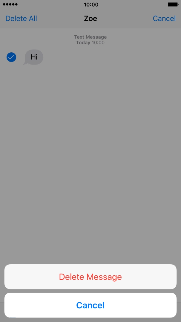 Press Delete Message. Press Delete Message.