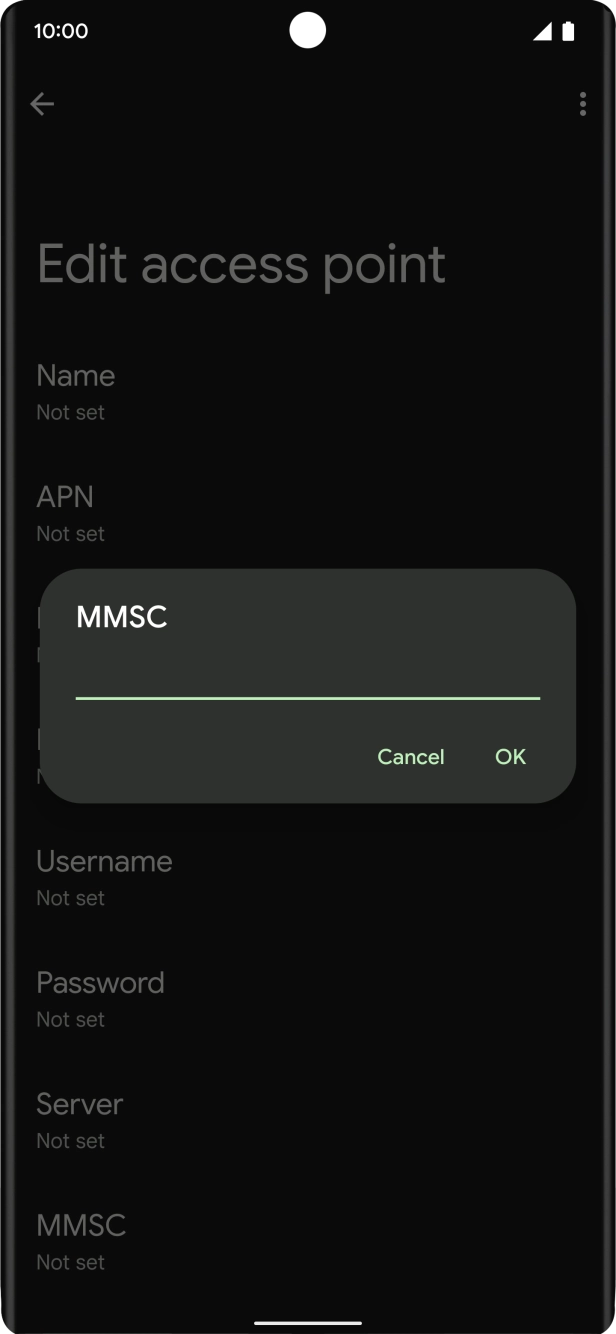 Key in http://mmsc.telstra.com:8002 and press OK.
