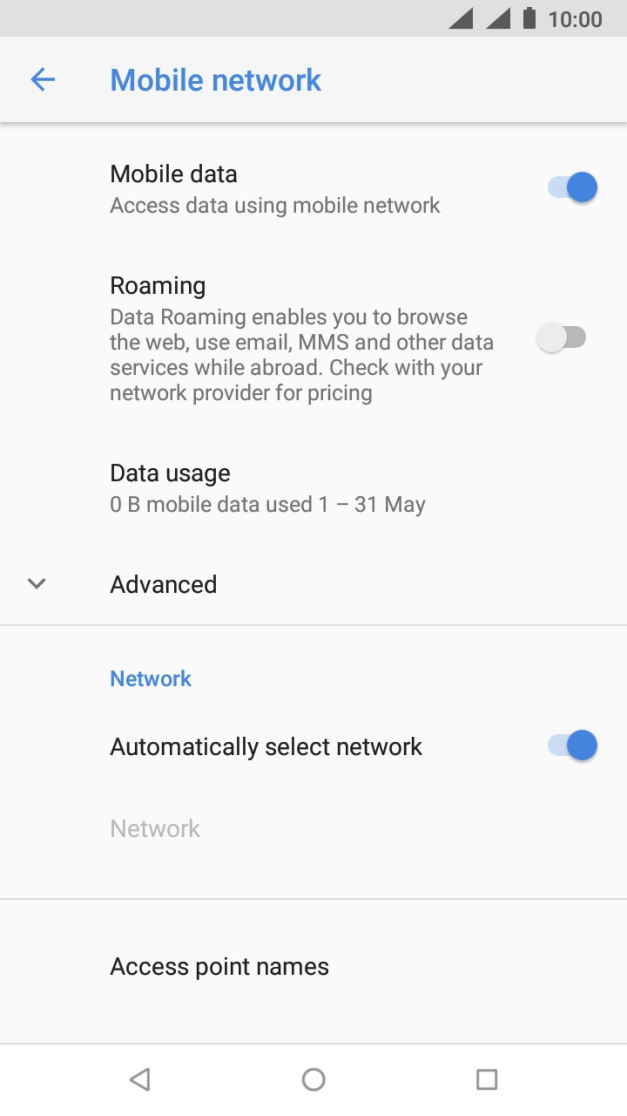 Press Access point names.