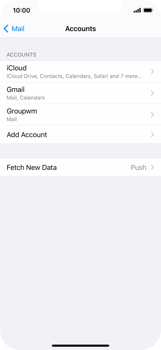 Press the required account.