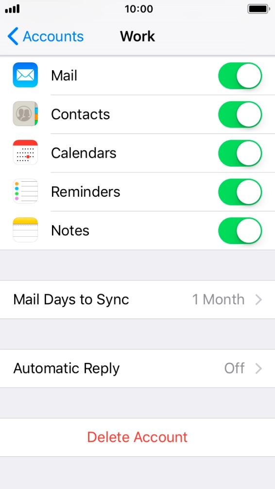 Press Delete Account.