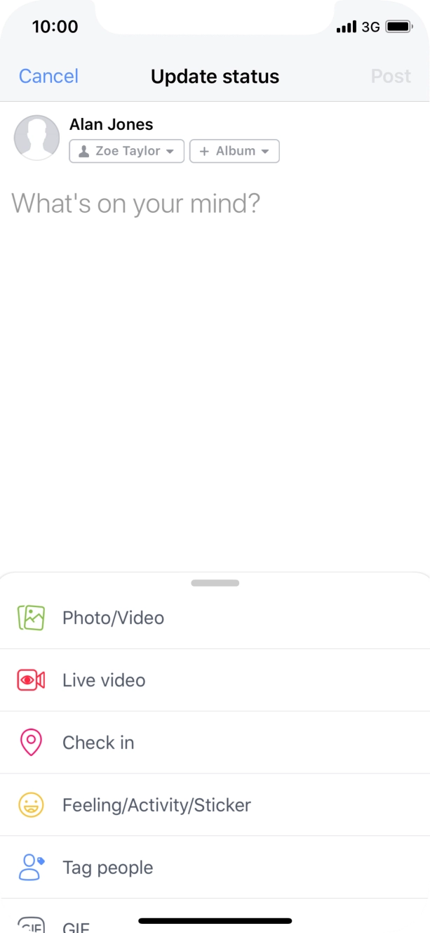 Press the text input field.