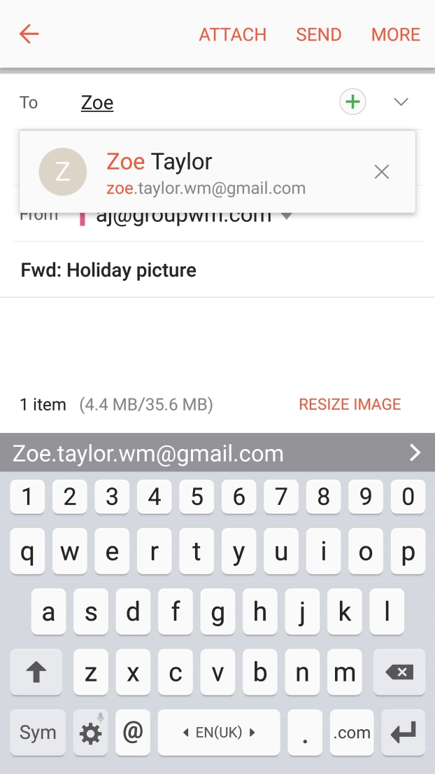 Press the required contact.