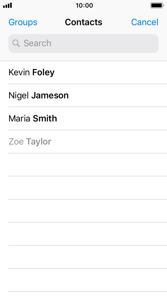 Press the required contact.