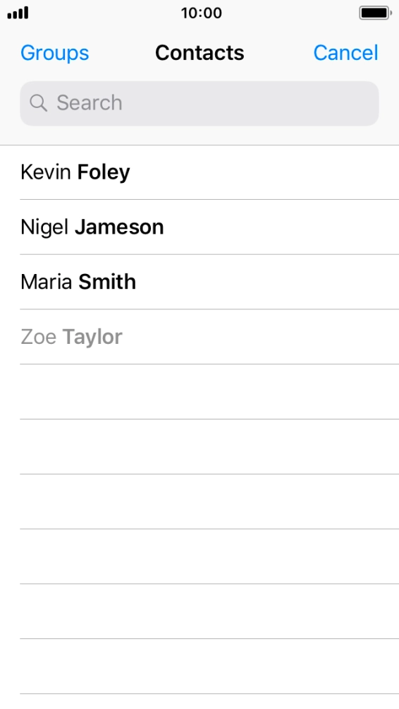 Press the required contact.