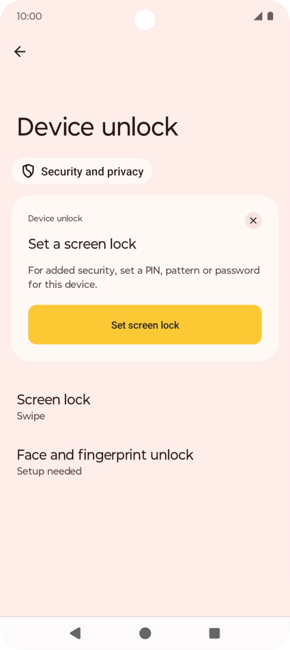 Press Face and fingerprint unlock.