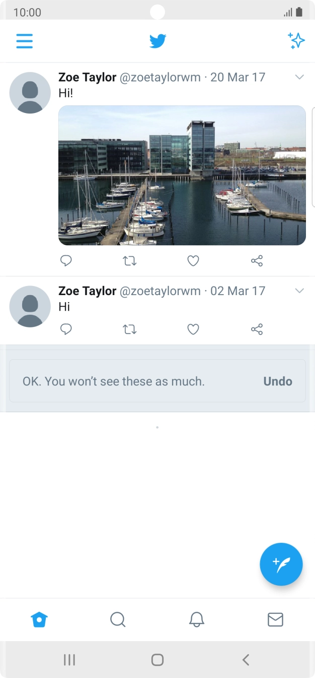 Press the new tweet icon.