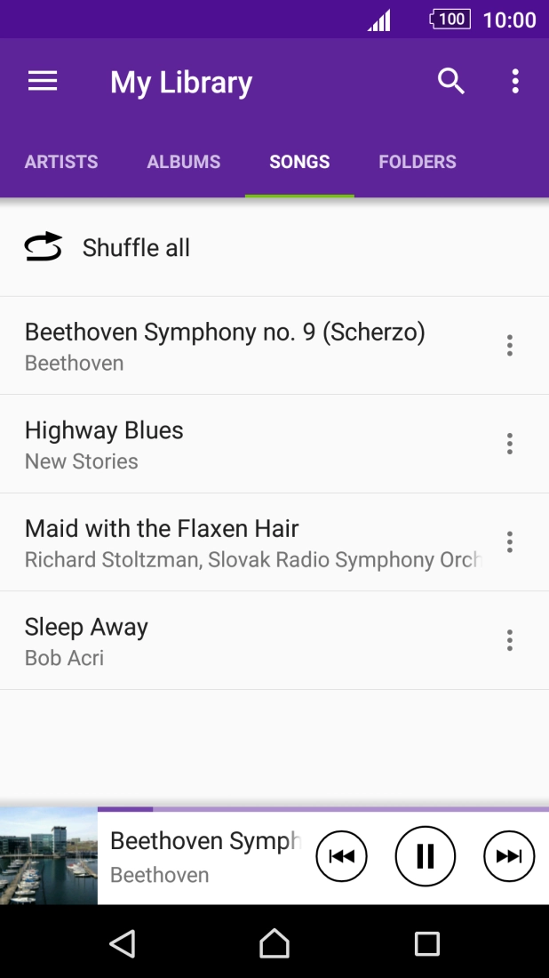 Press the song title.