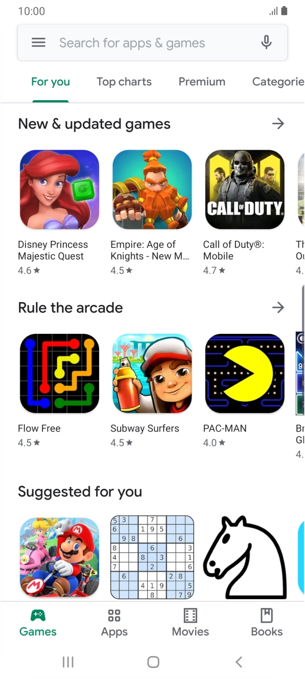 Slide your finger right starting from the left side of the screen.