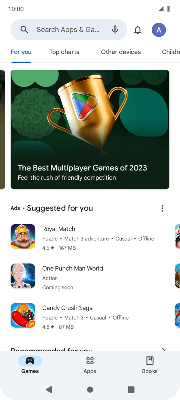 Press the profile icon.