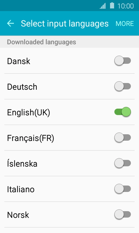 Press the required language to add it.