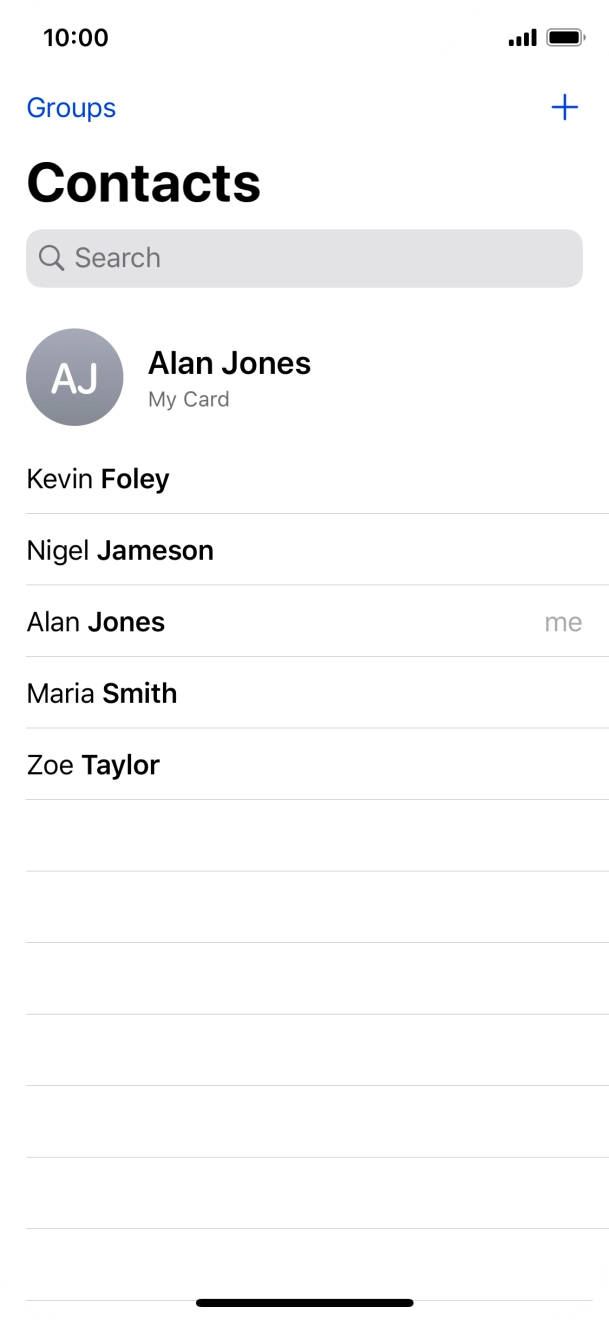 Press the required contact.