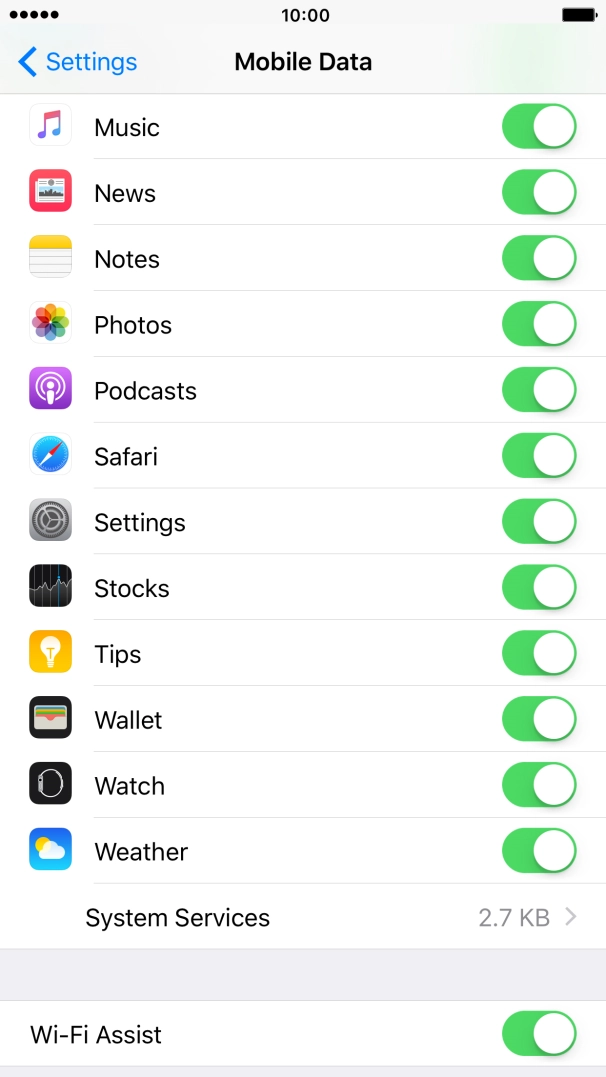Press the indicator next to 