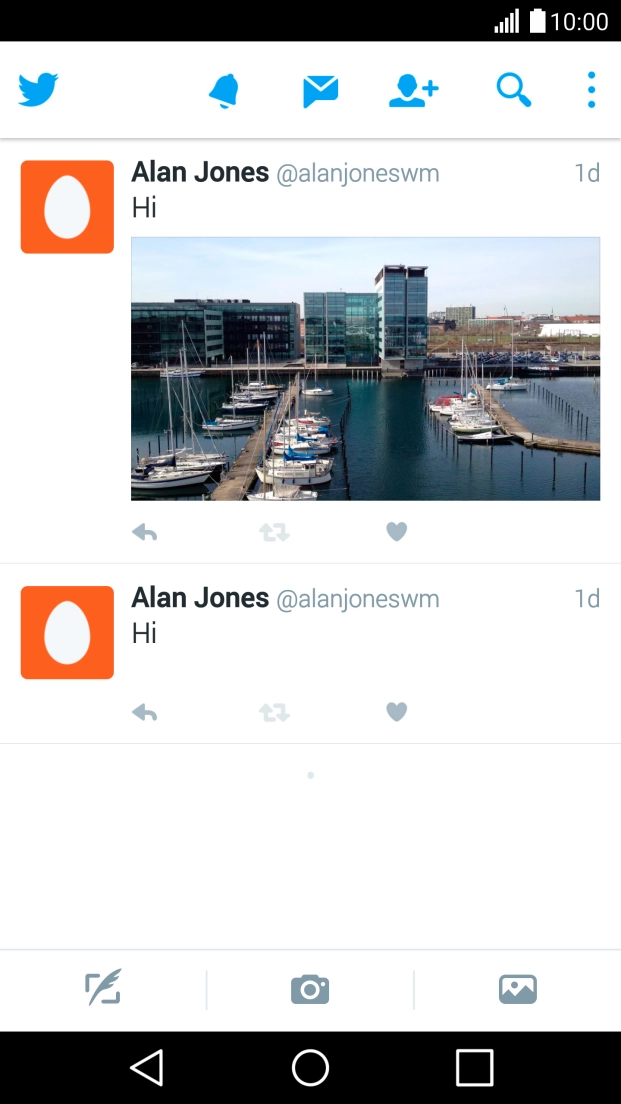 Press the new tweet icon.