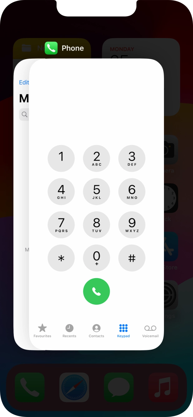 Slide upwards on the required application to end it.