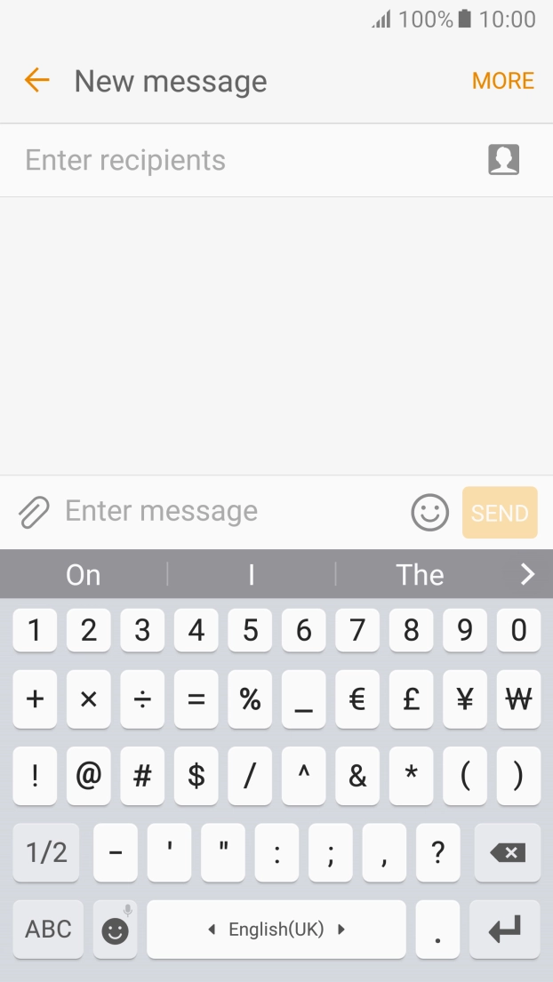 Press the required numbers and symbols.