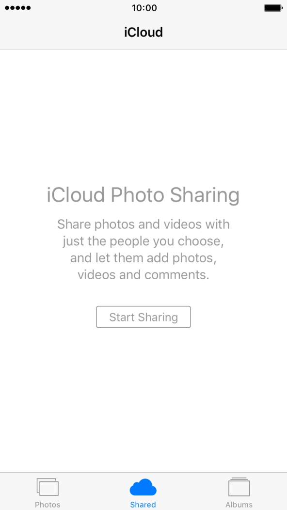 Press Start Sharing and key in the required name of the album.