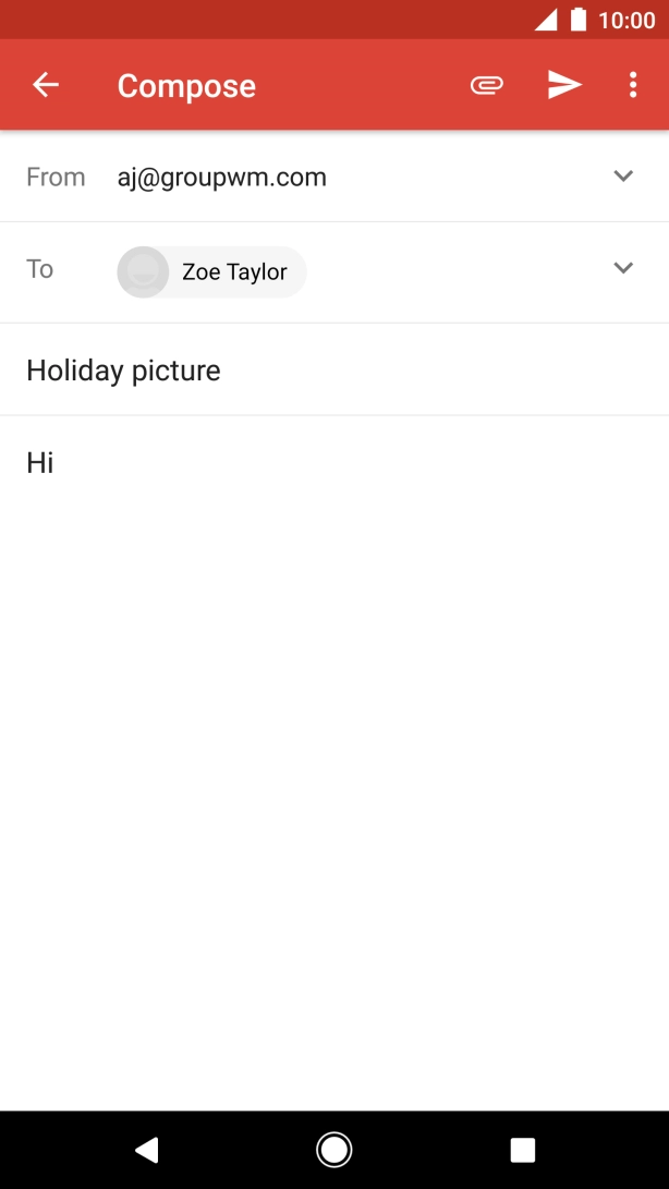 Press the send icon when you've finished your email.
