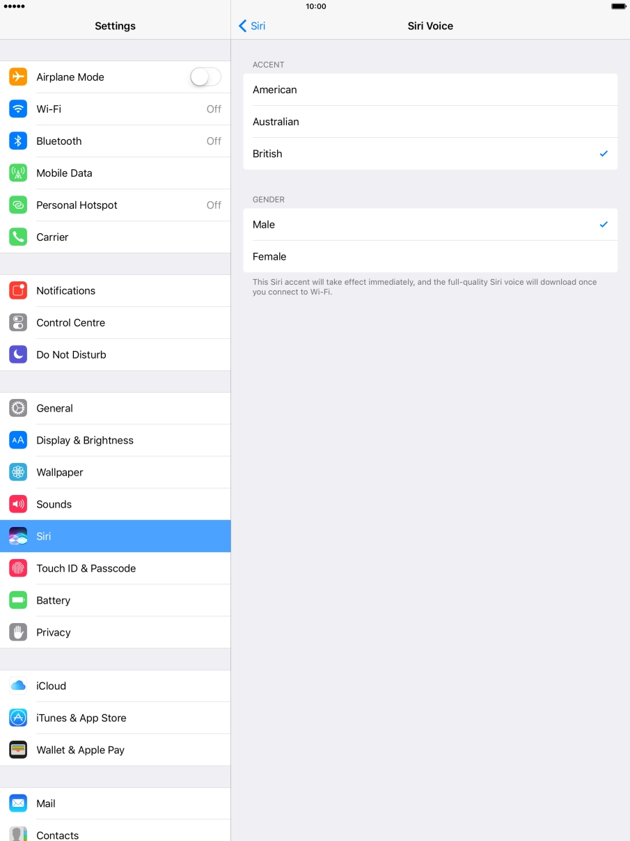 Press the required accent.