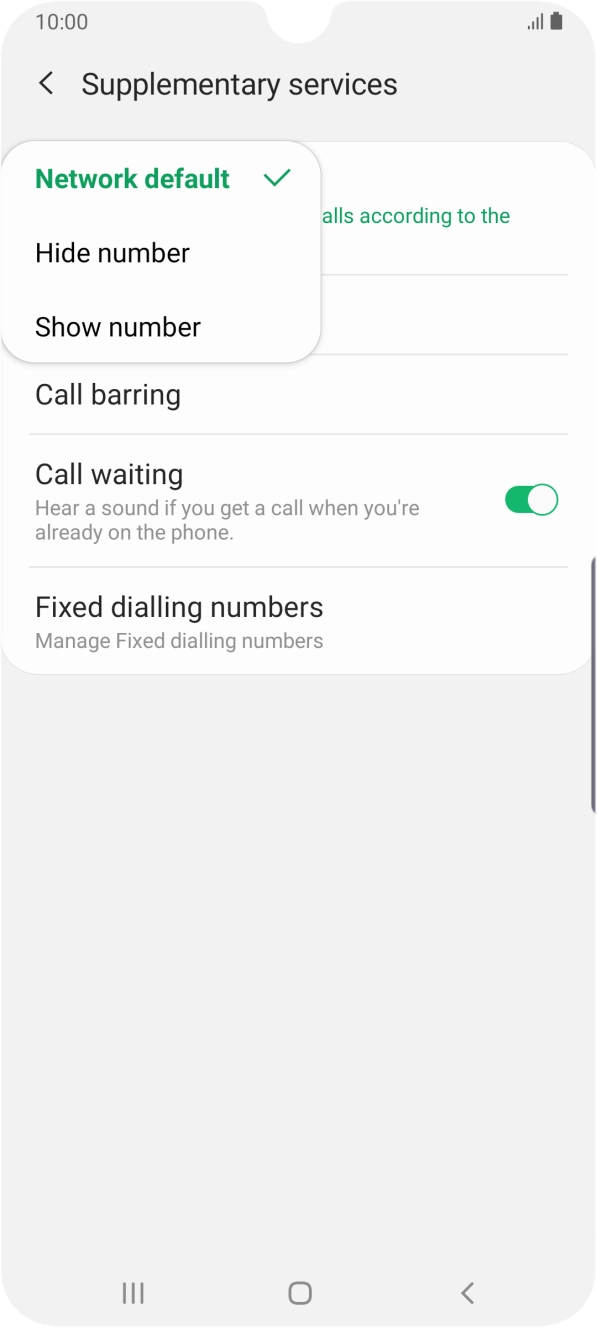 Press Show number to turn on caller identification.