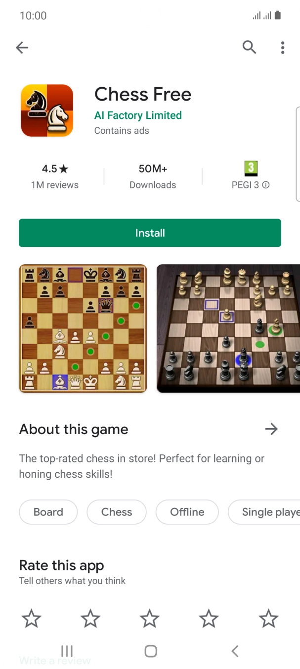 Press Install and follow the instructions on the screen to install the app.