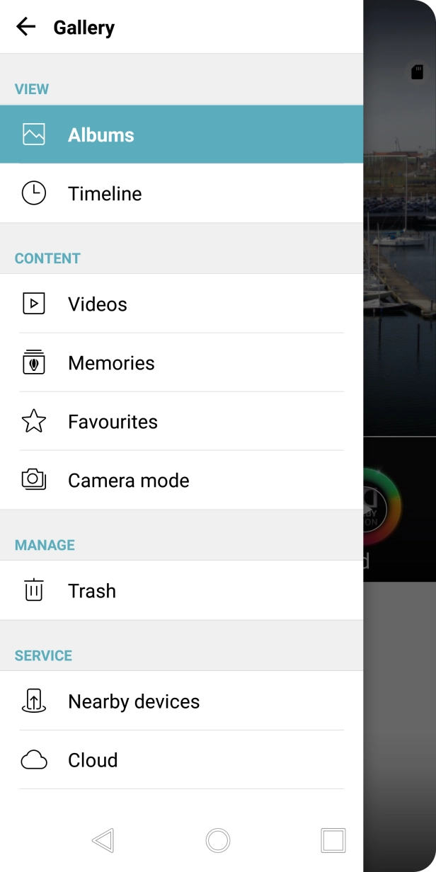 Press Albums and go to the required picture or video clip.