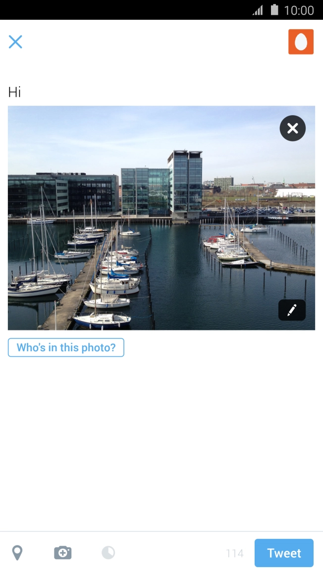 Write the required text and press Tweet. Write the required text and press Tweet.