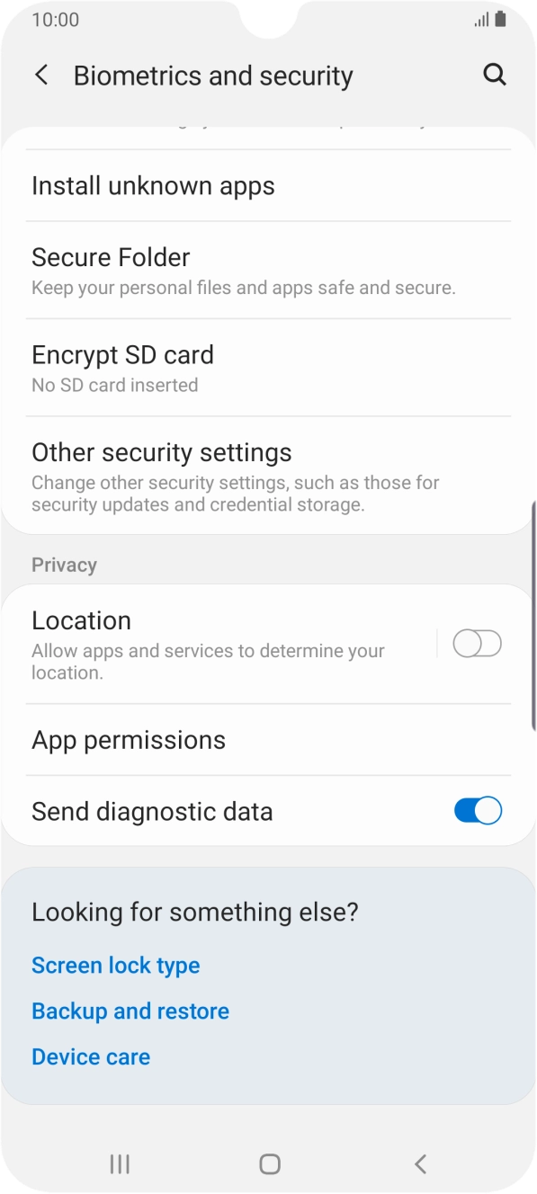 Press Other security settings.