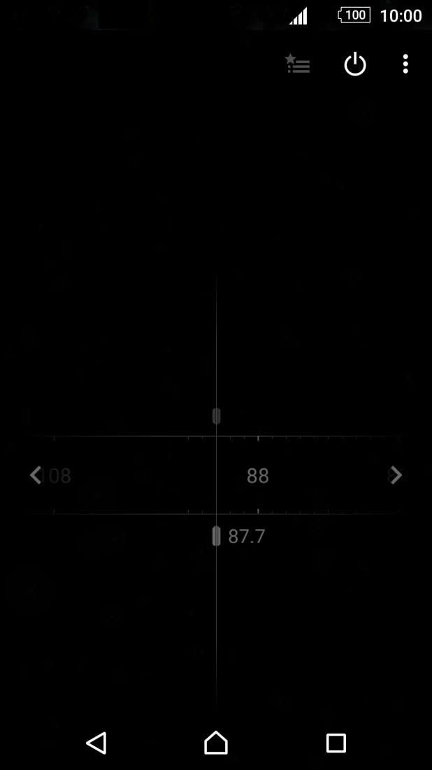 If the radio is turned off, press the on/off icon.