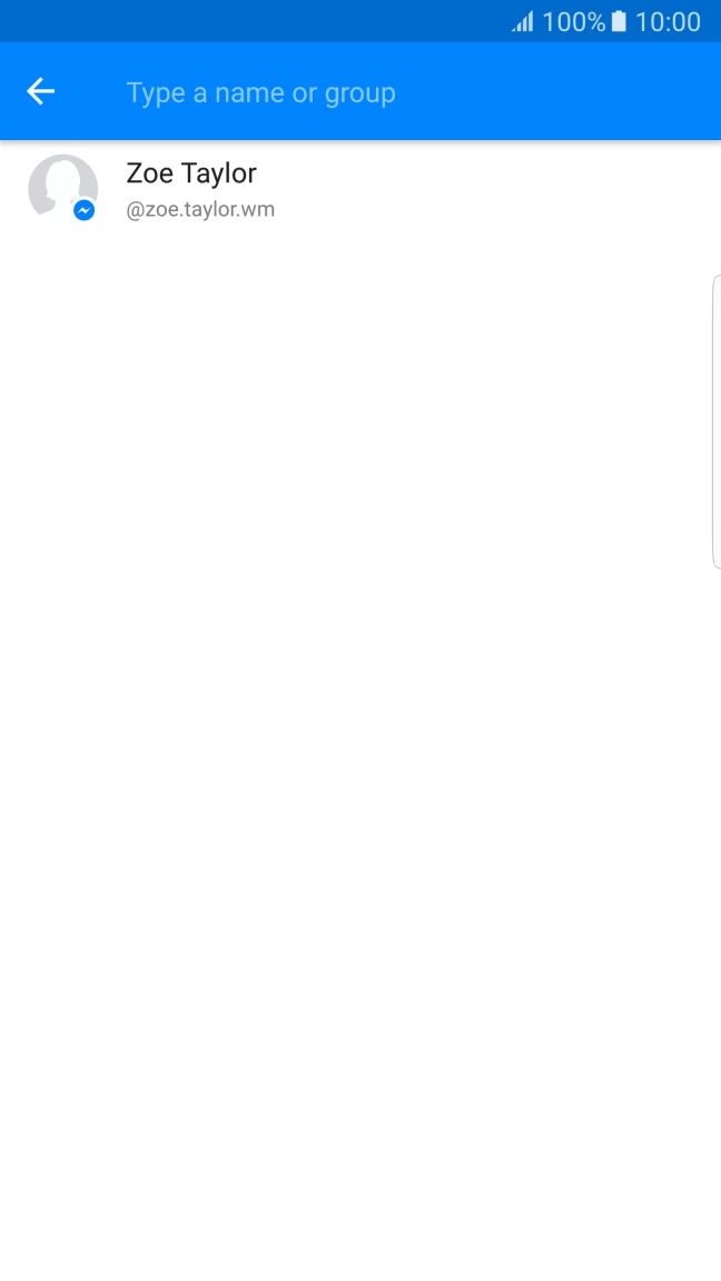 Press the search field and key in the first letters of the recipient's name.