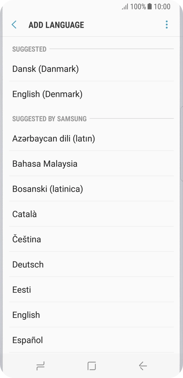 Press the required language.