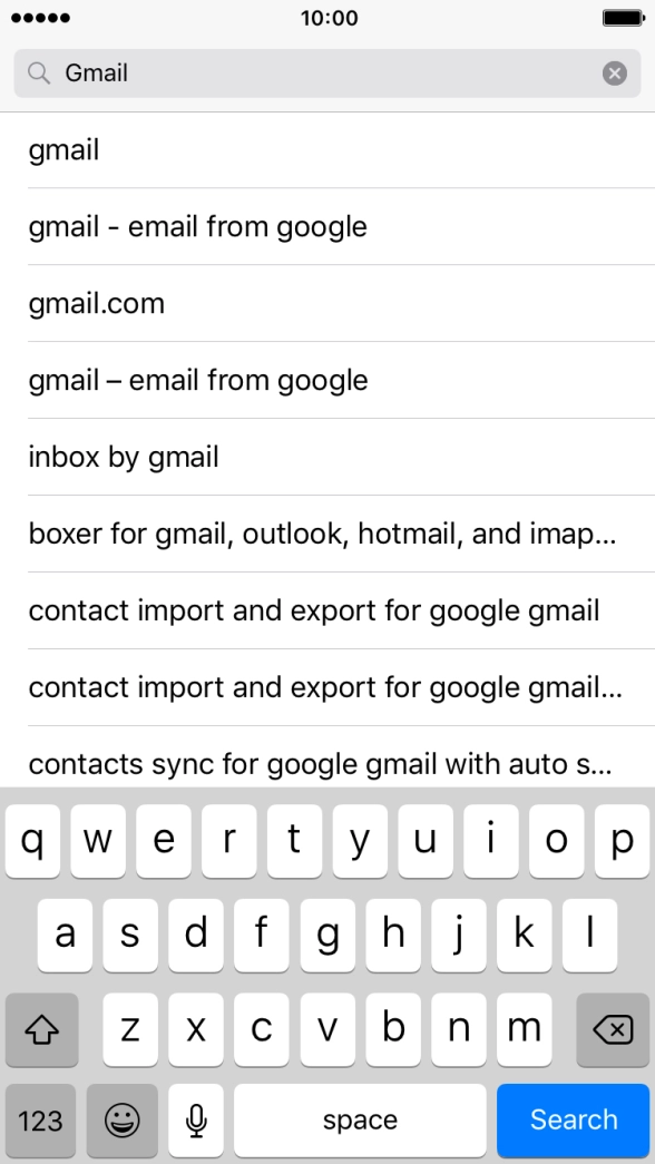 Key in Gmail and press Search.