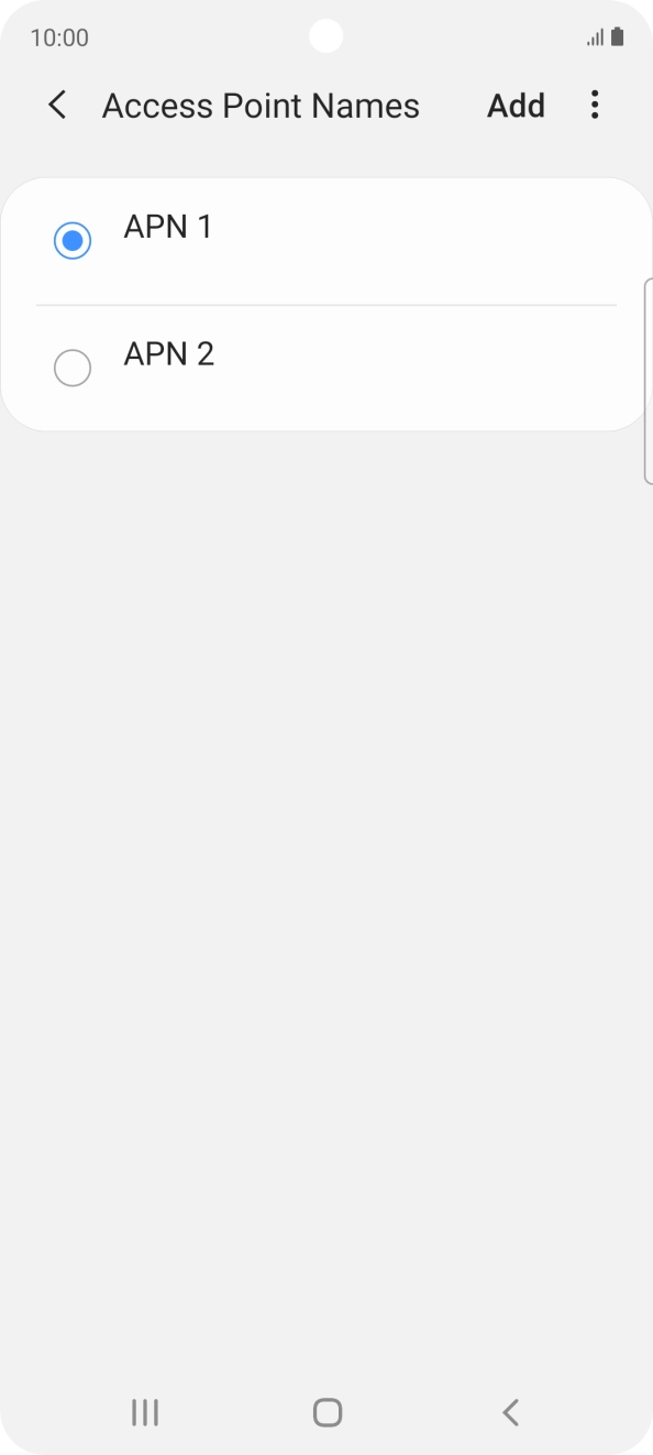 Press the field next to the data connection to activate it.