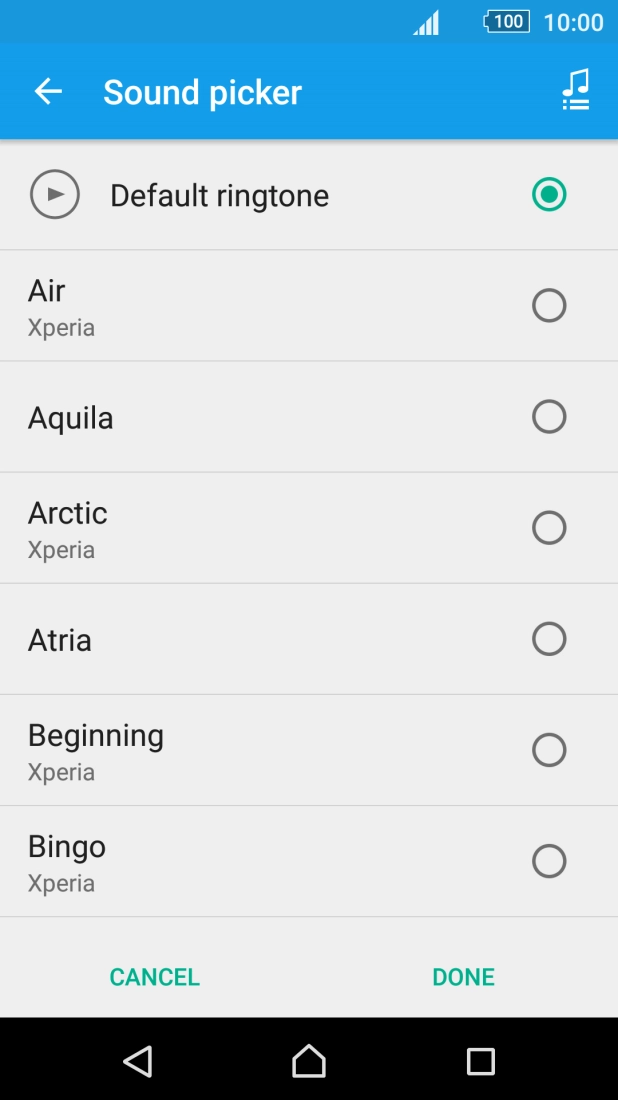 Press the different ring tones to hear them.