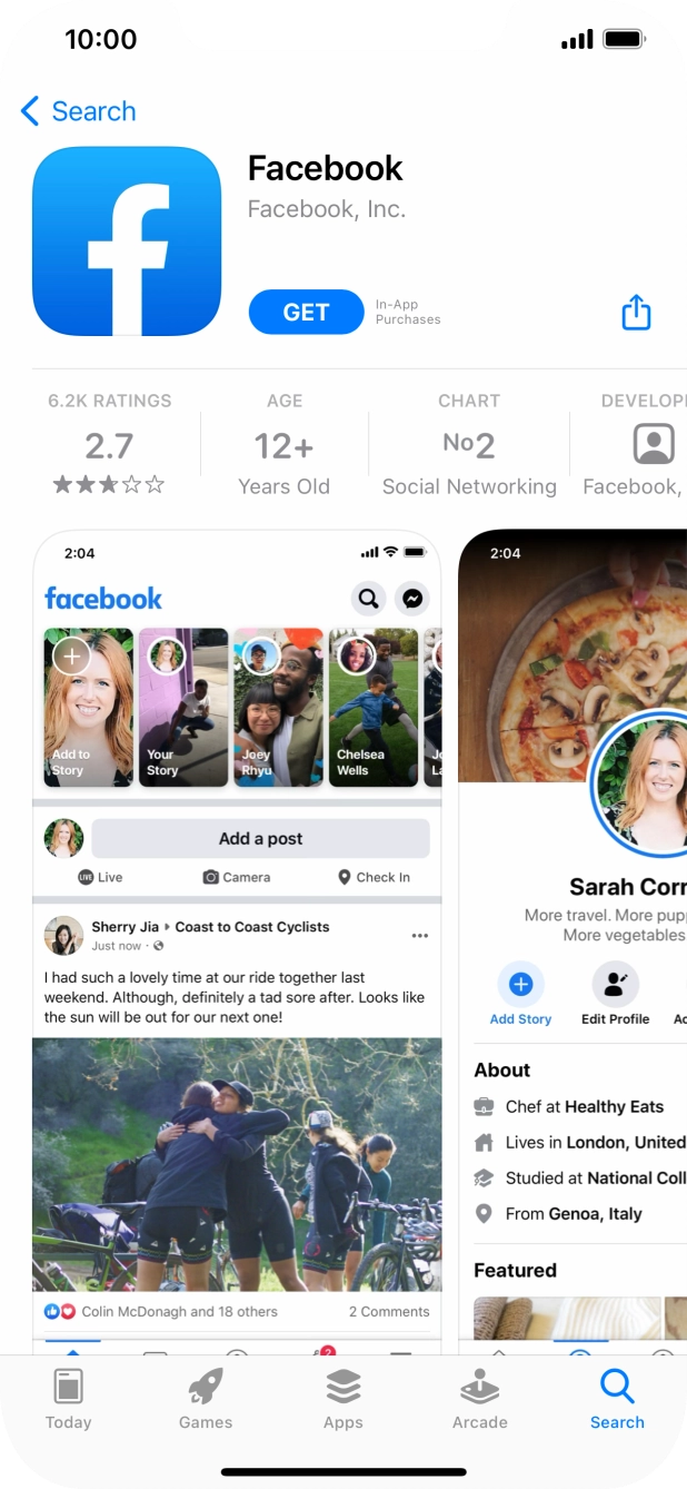 Press GET and follow the instructions on the screen to install the app.