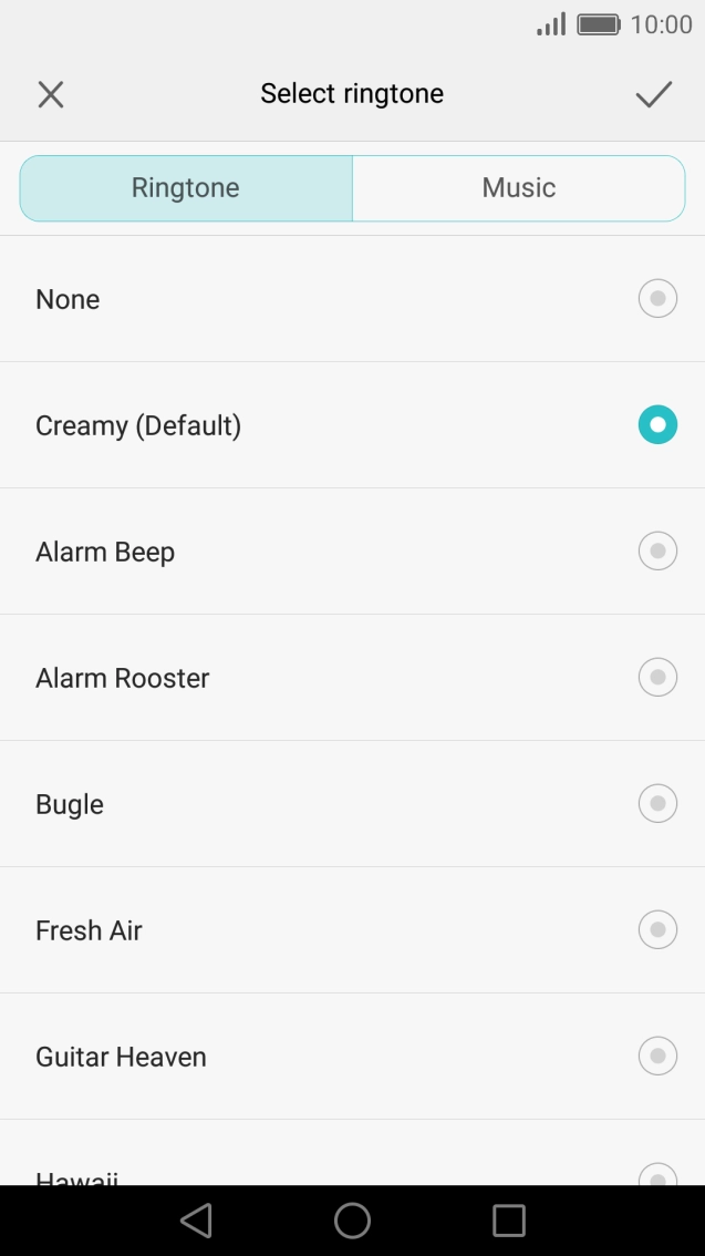 Press the different alarm tones to hear them.