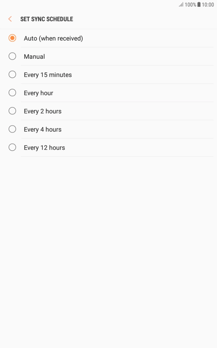 Press the required setting. Press the required setting.