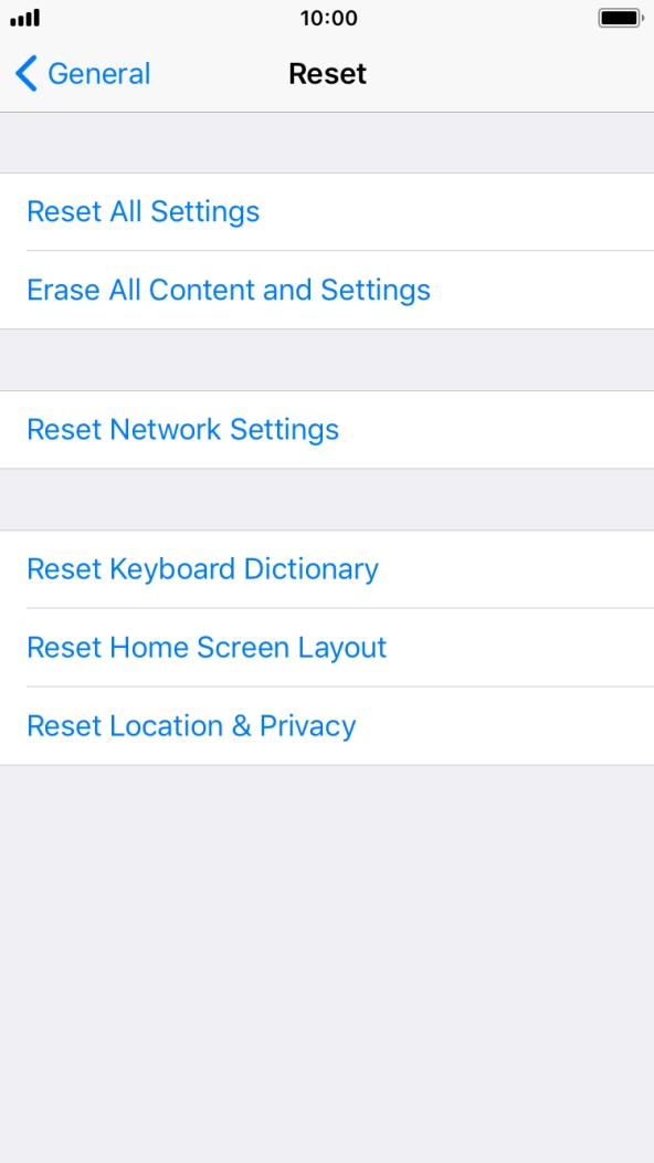 Press Reset All Settings. Press Reset All Settings.