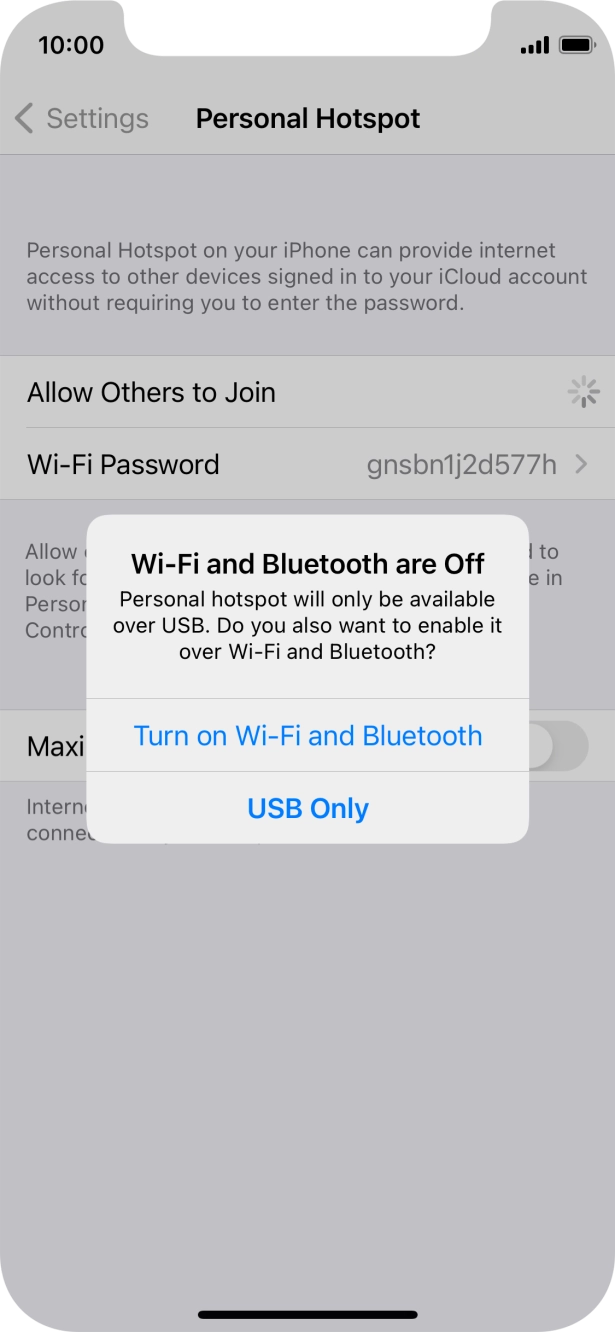 If Wi-Fi is turned off, press Turn on Wi-Fi and Bluetooth.