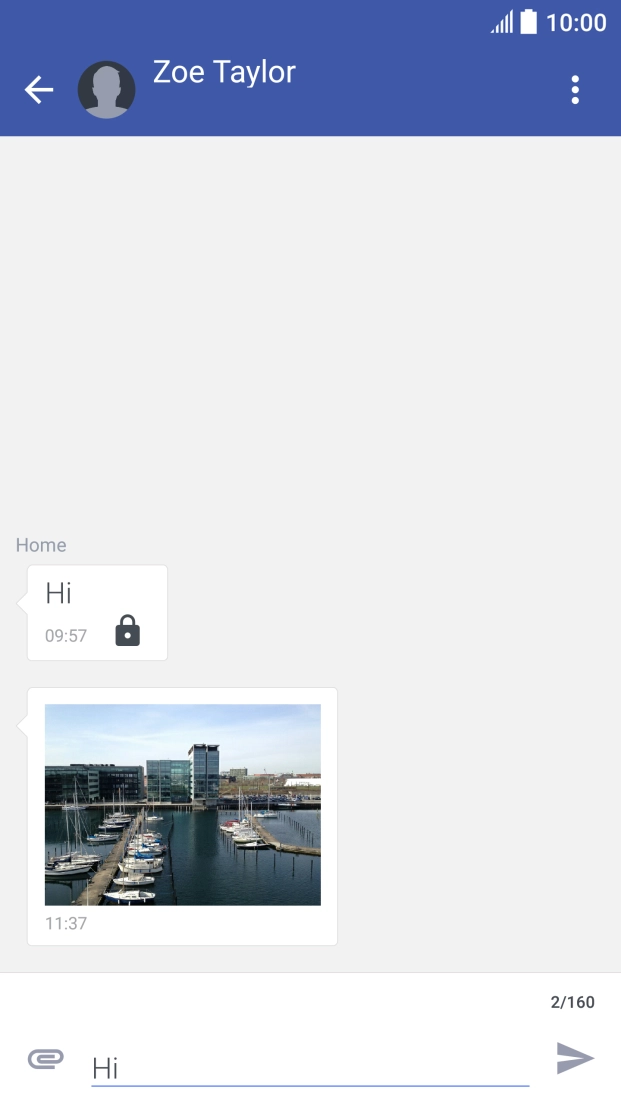 Key in the reply and press the send icon. Key in the reply and press the send icon.
